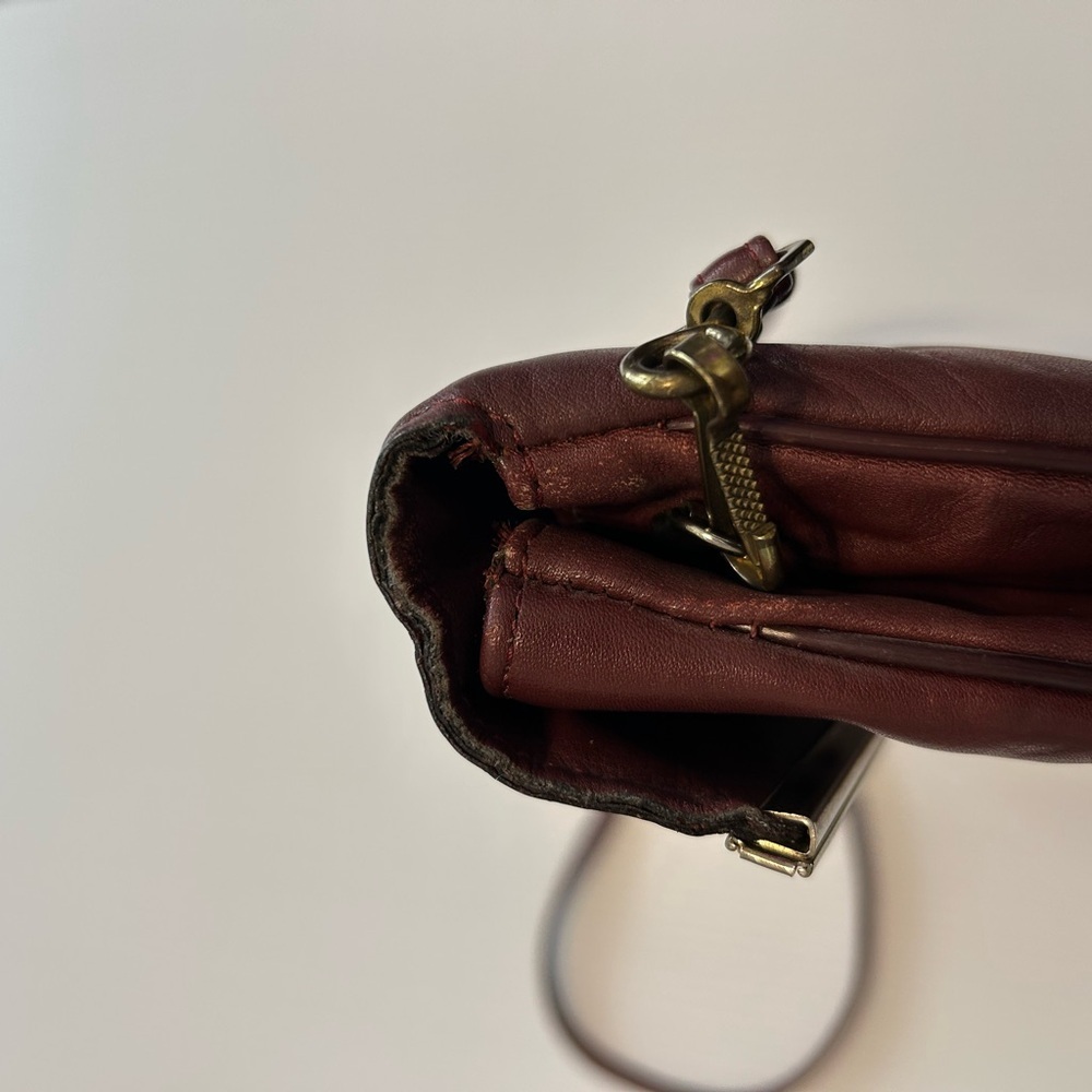 Etienne Aigner Vintage Burgundy Monogram Purse With Strap - Picture 10 of 12